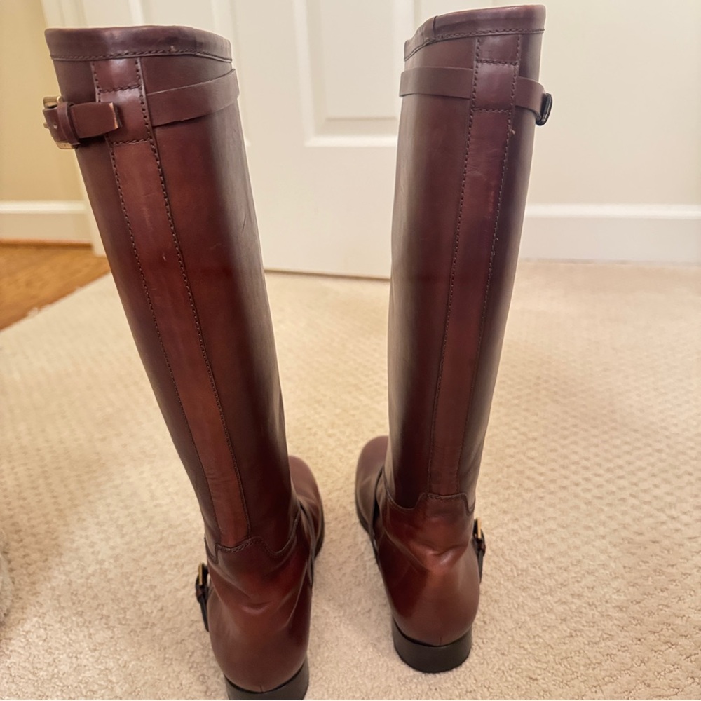 Ralph Lauren Collection Purple Label Zuri Brown Leather Riding Boots - Picture 9 of 10